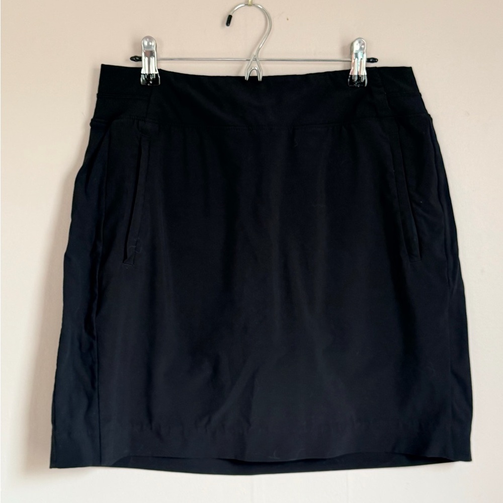 Athleta Brooklyn 16” Skort Black Size 8 Tall Athletic Travel Golf Skirt
